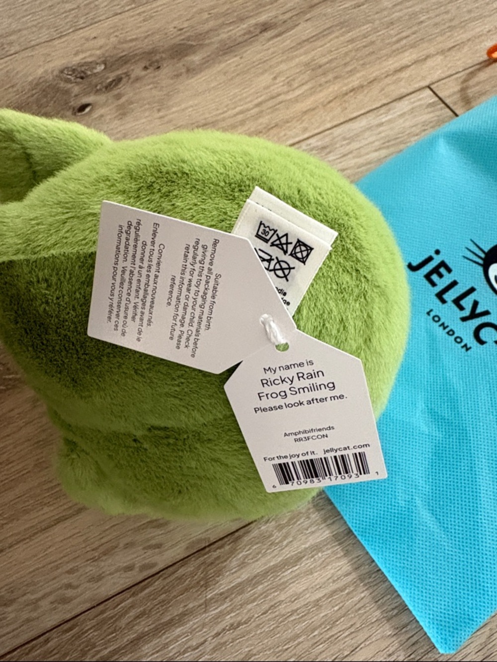 Jellycat Ricky Rain Frog Smiling - Picture 3 of 7